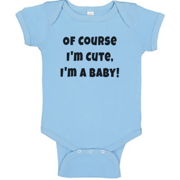 Funny Infant One-Piece Bodysuit For Baby 6 Colors - Picture 1 of 6